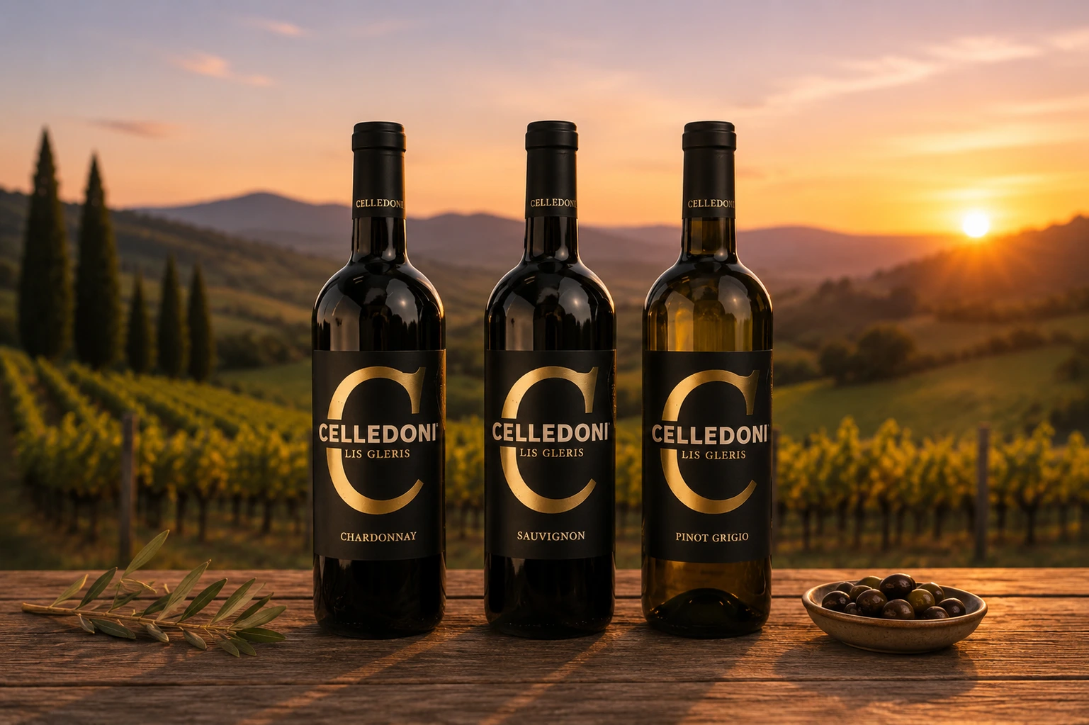 Celledoni Pinot Grigio, Sauvignon en Chardonnay uit Friuli Colli Orientali